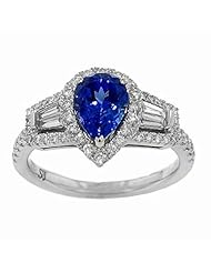 18K White Gold Tanzanite and Diamond Ring -- LIFETIME WARRANTY