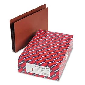 Smead 74691 - 5 1/4 Inch Expansion File PocketsStraight Tab, Legal, Brown/Redrope, 10/Box-SMD74691
