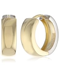 Bonded Sterling Silver and 14k Two-Tone Gold Huggie Hoop Earrings