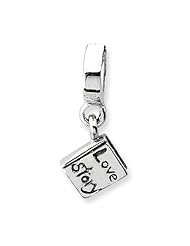Sterling Silver Love Story Book Dangle Charm Bead Fits Pandora Chamilia Biagi Bracelet