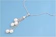 Sterling Silver Necklace - Mother Pearls and Clear CZ with 16in-18in Chain - 40mm Pendant Height