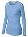 MBJ Womens Lightweight Soft Round Neck Burnout Long Sleeve Shirt - Made in USA