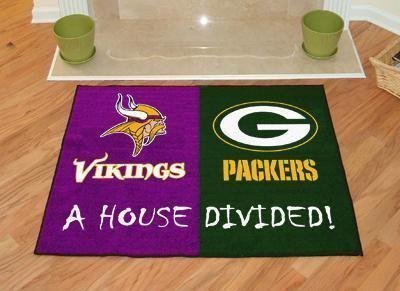Minnesota Vikings / Green Bay Packers House Divided NFL "All-Star" Floor Mat (34"x45")