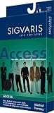 Sigvaris Access Thigh High 30-40mmHg Unisex Open Toe Long Length, Medium Long, Crispa