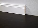 Fussbodenleiste Sockelleiste Altberliner Profil (18x80mm) - MDF weiss foliert