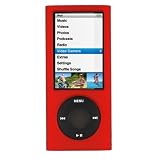 GTMax Red Rubberized Snap on Crystal Cover Case for Apple iPod nano 16GB 8GB 5th 5G Generation NEWEST MODEL