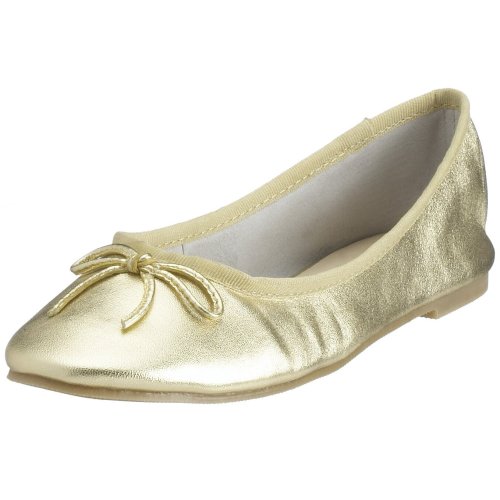 Buffalo 206-434 Damen Ballerina Glattleder gold, Größe 38, gold