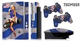 Protective skins for Playstation 3 System Console, PS3 Controller skin included   TBOMBER BLUE