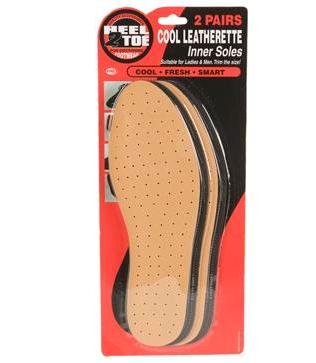 COOL LEATHERETTE INNER SOLES x2 PAIRS