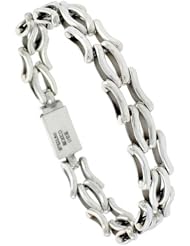 Sterling Silver Curvy Bar Link Bracelet 1/2 inch wide, sizes 8, 8.5 & 9 inch