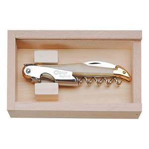 Ivory Color Handles Laguiole wine waiter corkscrew as used by professionals in gift box French imported