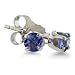 4mm Round Tanzanite Stud Earrings crafted in Sterling Silver .60ct tgw