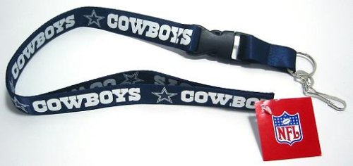 DALLAS COWBOYS BLUE NFL TEAM LANYARD NECKLACE KEYCHAIN