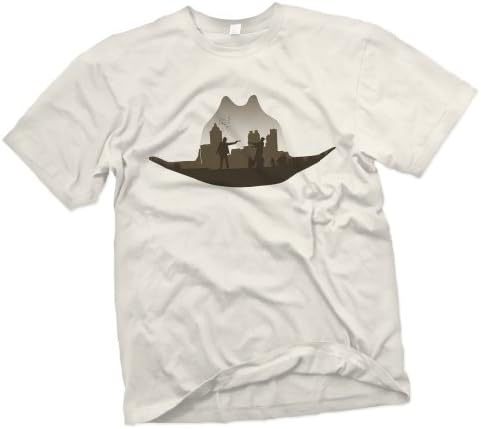 Mens The Hat Rick Grimes Sheriffs Walking Dead Zombies Carl Atlanta T-Shirt, Large, Ivory