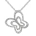 Sterling Silver Pair Butterfly CZ Necklace