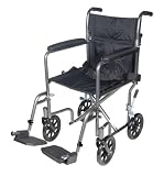 41rqkBZqihL. SL160  Drive Medical Economy Transport Chair, 19 Inch, Silver