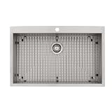 Square Single Bowl Overmount Kitchen Sink Stainless Steel 16 Gauge