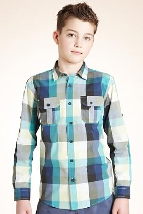 Boys' Limited Pure Cotton Multi Large Check Shirt