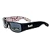 Locs Sunglasses Mens Black Rectangular Frame Paisley Bandanna Print Red