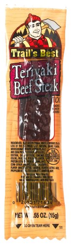 Trail's Best Teriyaki Beef Steak , 0.55-Ounce Packages (Pack of 36) by Trail's Best