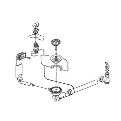 Franke Ablaufverbindung f�r CALYPSO COG 611 Fragranit / Excenter Siebkorbgarnitur / Ab- und �berlaufgarnitur / Bowdenzug / Ablaufgarnitur Geberit / Ersatzteil