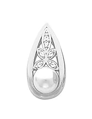 Platinum White Akoya Cultured Pearl and Diamond Pendant -- LIFETIME WARRANTY
