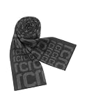 Roberto Cavalli - Roberto Cavalli All Over Logo Knit Wool Long Scarf Black