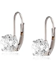 10k Gold Dangle Earrings Made with Swarovski Zirconia (2 cttw)