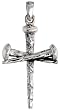 Sterling Silver Nail Cross (Crucifixion of Jesus) Pendant, 1 7/8 in. (22mm) tall