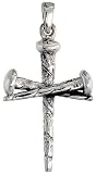 Sterling Silver Nail Cross (Crucifixion of Jesus) Pendant, 1 7/8 in. (22mm) tall