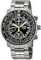 Seiko&reg; Men's Alarm Chronograph Flight Computer Watch