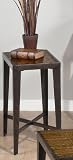 Glenna Elm & Black Metal Finished Chairside Table