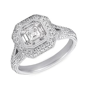 14k 1.38 Dwt Diamond White Gold M.pave Ring - JewelryWeb