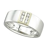 14K Two Tone Gold 1/10 ct. Channel Set Diamond Wedding Ring