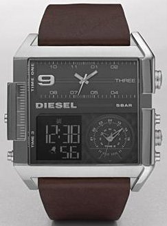 Diesel #DZ7209 Men's Oversized Dual Analog Single Digital Tri Time Zone Watch
