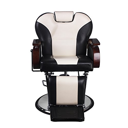 Walcut Black & White Adjustable Hydraulic Recline Swivel With Footrest