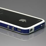 i-Beans 「全60色」iPhone 4　Mixed Plastic(Soft+Hard)　Bumper Case　信号守るシリコン+ブラスチック　バンパー　保護液晶フィルム　USB充電ケーブル付　NVY/WHT(371-52)