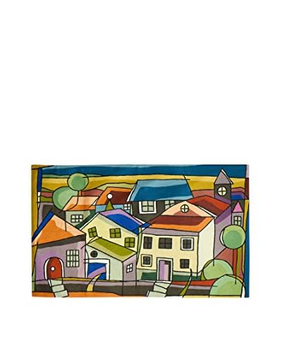 Jute & Co Tappeto Ricamato A Mano Multicolore 90×150 cm