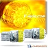 2 AMBER SUPER REFRACTOR 24 LED LIGHT BULBS 7443 7440