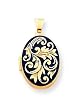 14k Blue Enameled Oval Locket