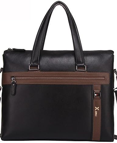 X.BNJ 1042-4 Briefcase High-end Genuine Leather Men Business Handbag Vintage Top Layer Cowhide Messenger Shoulder Bag , black