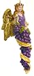 Angel With Purple Wine Grapes And Gold Wings Christmas Ornament 8"