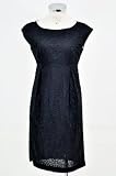 Michael By Michael Kors Black Black Lined Detail Knee Length Sleeveless Jewel Neck Dress