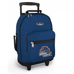 Boise State Rolling Backpack Navy Boise State University Broncos - Wheeled Travel or School Carry-On Travel Bags with Wheels - Best Quality