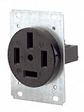 Leviton 8360 60 Amp, 120/208 Volt, Flush Mounting Receptacle, Straight Blade, Industrial Grade, Non-