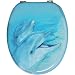 Abattant Toilette WC Bois Luxe Ocean Zen Dauphin Zoom Flipper design recto verso