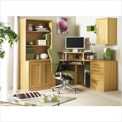 Home Office Corner Unit Combination Finish: Oak 