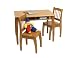 Kitchen & Housewares : Lipper International 5335P Child's Rectangular Table and Curved Leg Chairs, Set of 3, Pecan