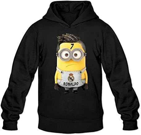 Yosni Cristiano Ronaldo Minions Custom Hoodie for Men 100% Cotton Black L