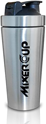 Mixer Cup The Cleanest Protein Bottle - Stainless Steel - Durable - Easy To Clean - Keeps Drinks Colder (Black)
